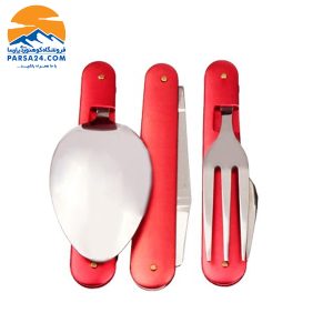 قاشق و چنگال 3 تکه تاشو فلزی