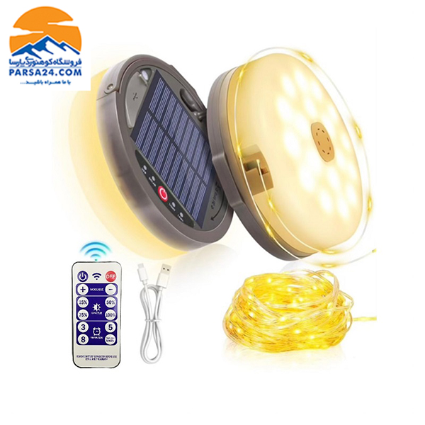 ریسه شارژی و چراغ کمپینگ مدل Solar Panel-20